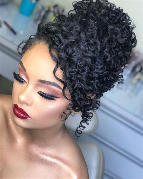 black curly hair updos